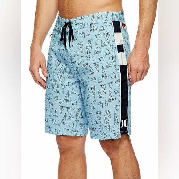 Hurley Men's Phantom JJF Maritime Boardshorts Size 34 Blue Surf Swim Trunks - Picture 1 of 7